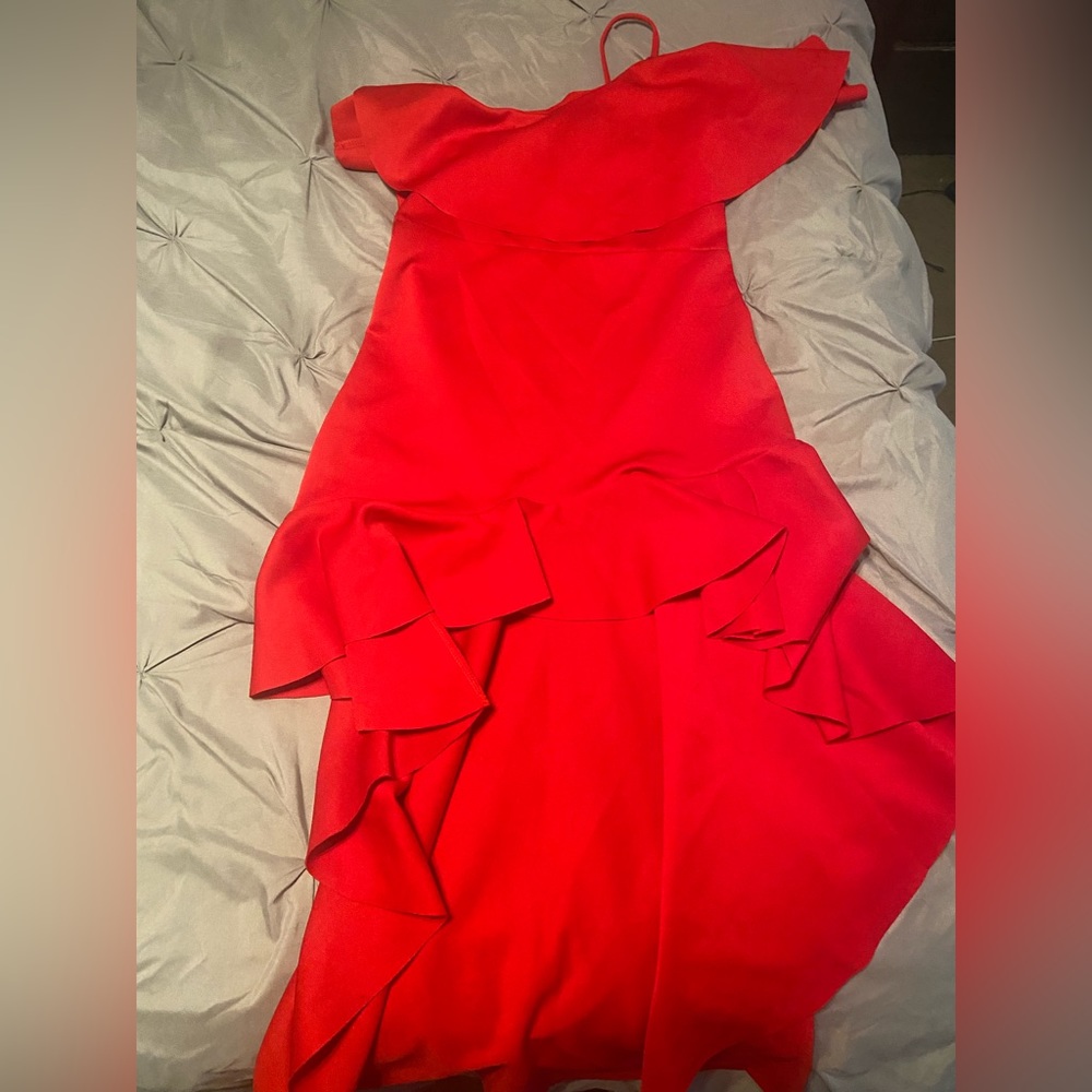 Bright red, salsa style dress